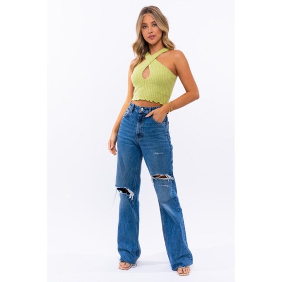 LE LIS CRISS CROSS CROP TOP SLEEVELESS - Picture 7 of 14